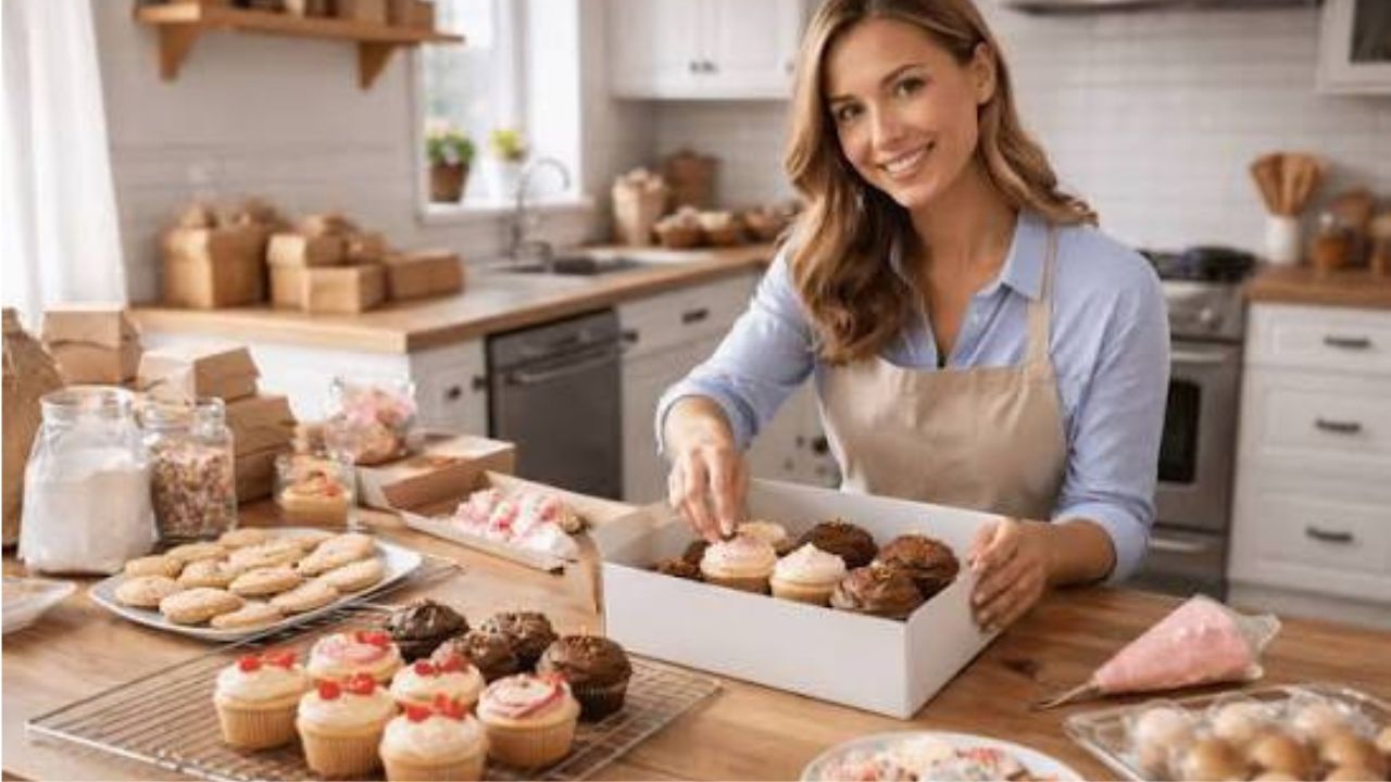This image shows home bakery business which can start from home.