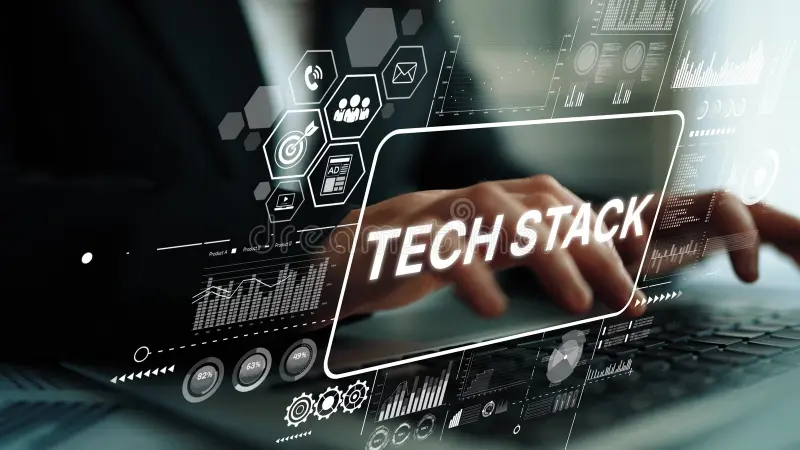 Business software stack featuring integrated digital tools, analytics dashboards, automation, and technology solutions for efficient business management.
