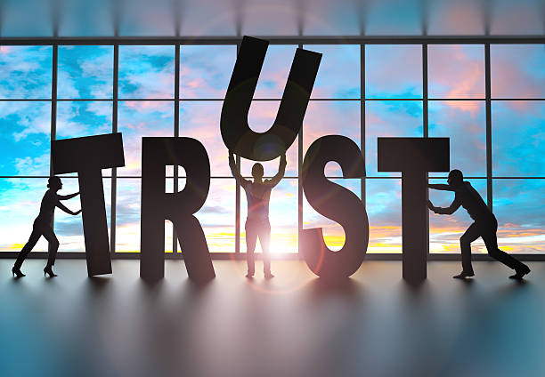 This image shows that build trust in business is base concept.